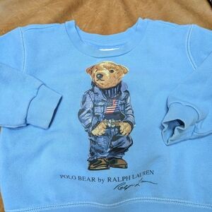 Ralph Lauren Kids Blue Polo Bear Graphic Sweatshirt